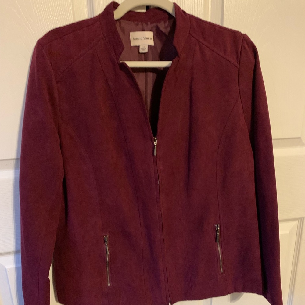 Studio Works Faux Suede Zip Up Jacket/Blazer